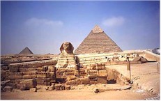 Giza pyramids and sphinx