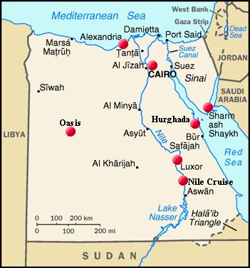 Maps of Egypt - General locations