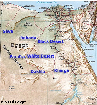 Maps of Egypt - western desert Oasis